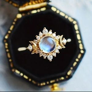Golden Moonstone ring